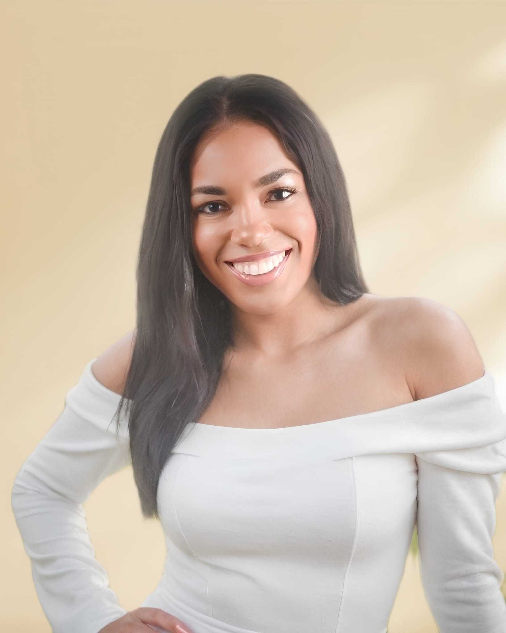 Erika Olivares headshot in white