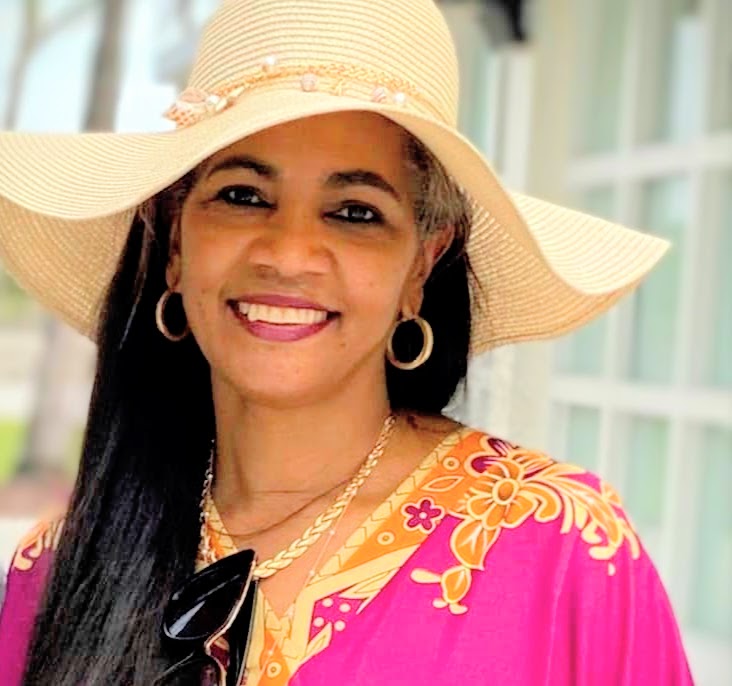 Moraima Olivares portrait in red